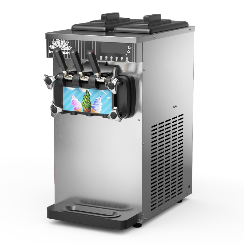 Commercial Ice Cream Machine Countertop - Ticari 3 Çeşitli Yumuşak Dondurma Makinesi