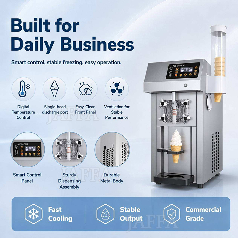 Ice Cream Cone Maker Commercial - 220V Küçük Dondurma Makinesi, Üç Renkli