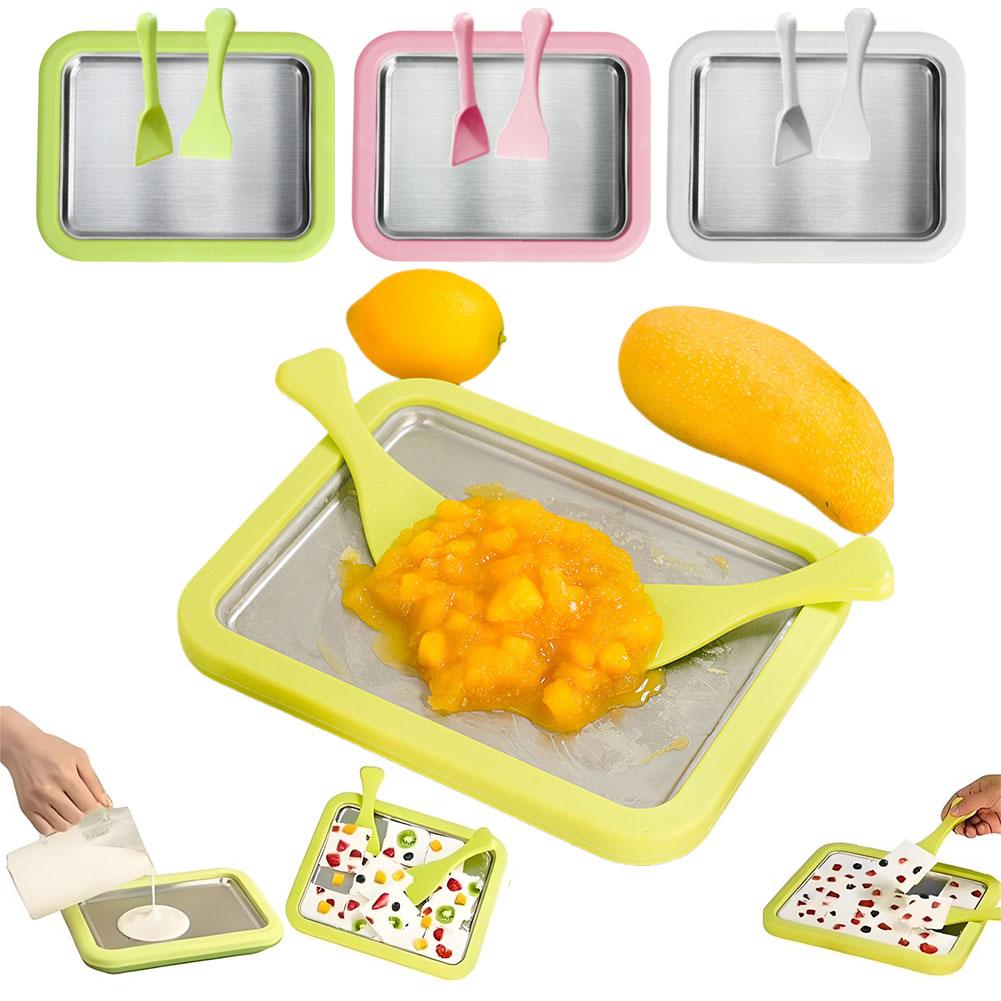 Rolled Ice Cream Machine Fried Plate - 2 Kazıyıcılı Dondurma Rulo Yapma Makinesi,