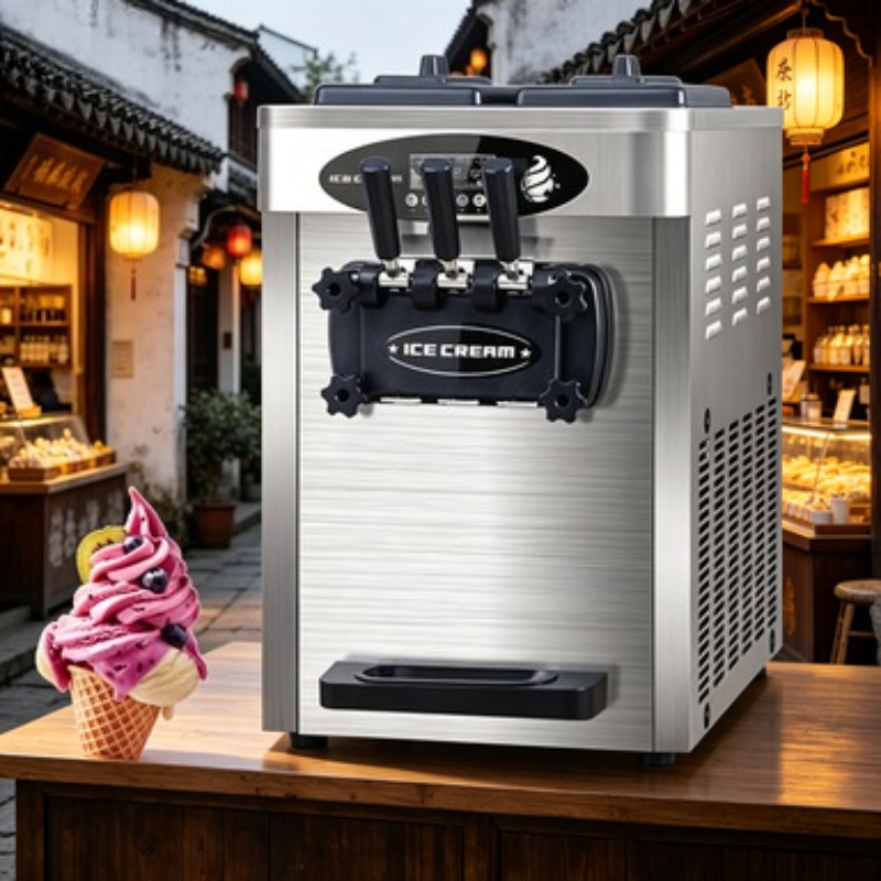 Soft Serve Ice Cream Machine 3 Flavor - 28L/s Yüksek Kapasiteli Dondurma Makinesi 3