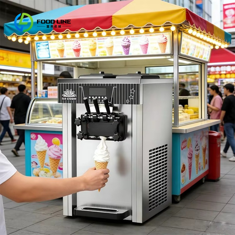 Soft Ice Cream Maker Machine Commercial - Özelleştirilmiş Yumuşak Dondurma Makinesi, Bubble Tea