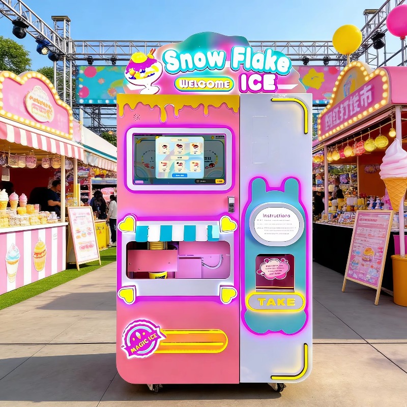 Ice Cream Cone Maker Commercial - Ticari Otomatik Kar Tanesi Dondurma Bingsu