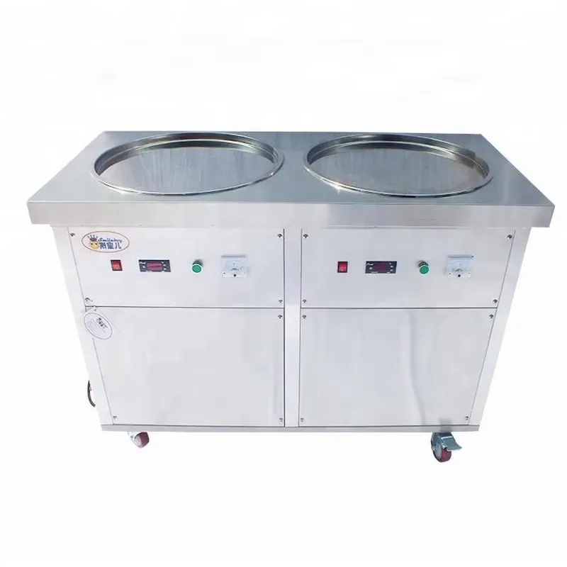 Çift yuvarlak paslanmaz çelik  - Rolled Ice Cream Machine Fried Plate incelemesi ve fiyatı