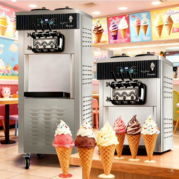 Yeni Yüksek Kaliteli Dikey Tez - Soft Serve Ice Cream Machine 3 Flavor incelemesi ve fiyatı