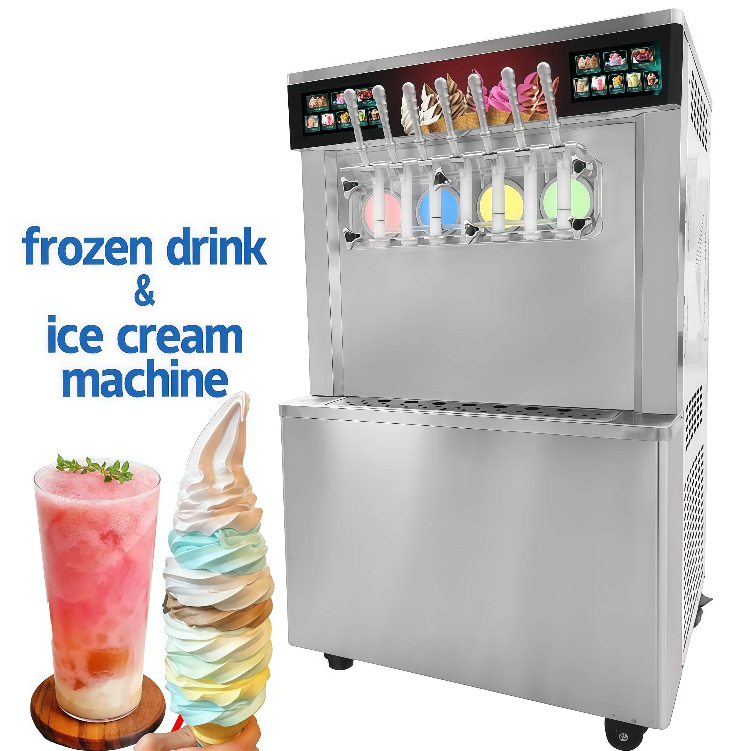 Dikey 3 5 7 Çeşitli Aromalı Sü - Soft Ice Cream Maker Machine Commercial incelemesi ve fiyatı