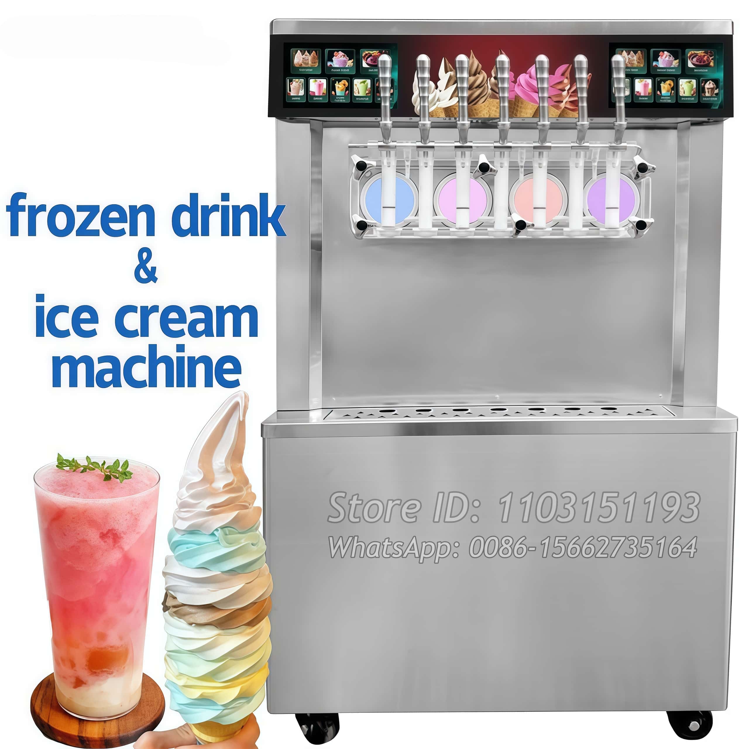 Dikey 3 5 7 Çeşitli Aromalı Sü - Soft Ice Cream Maker Machine Commercial incelemesi ve fiyatı