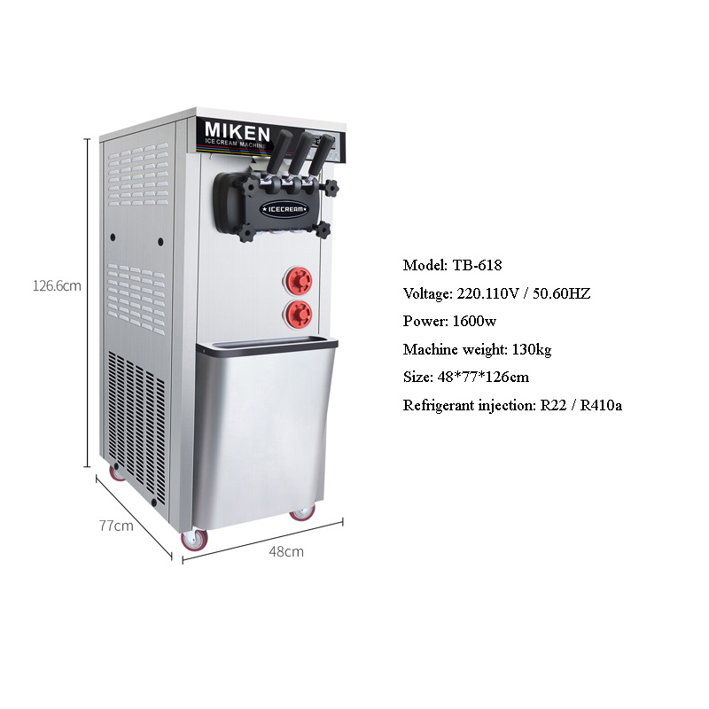Otomatik Üç Çeşitli Yumuşak Do - Soft Ice Cream Maker Machine Commercial incelemesi ve fiyatı