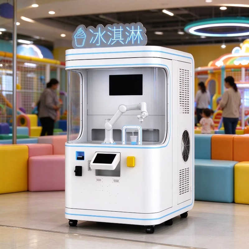 Robotik Kollu Dondurma Otomatı - Soft Serve Ice Cream Machine 3 Flavor incelemesi ve fiyatı