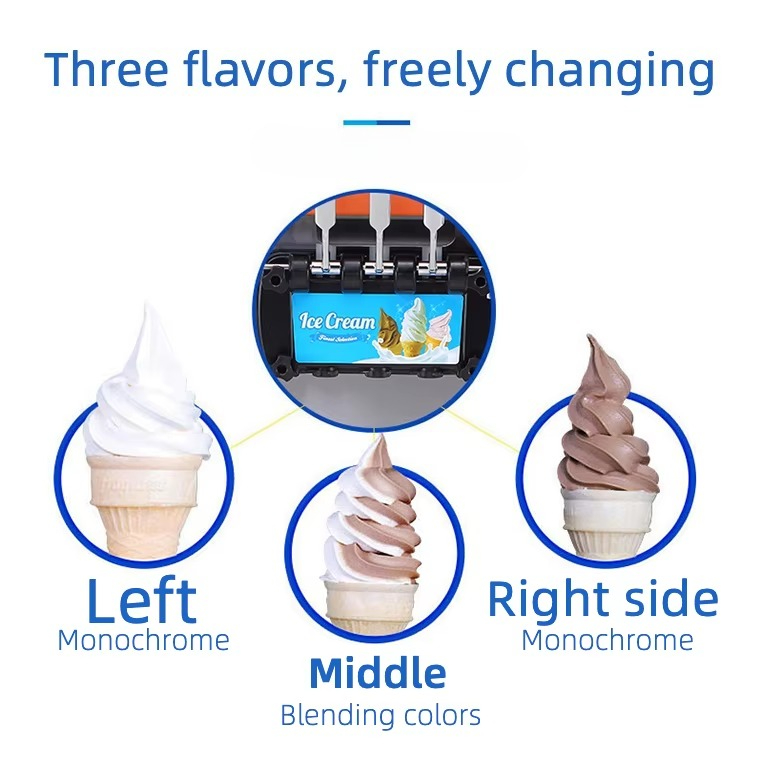Yumuşak Dondurma Makineleri iç - Soft Serve Ice Cream Machine 3 Flavor incelemesi ve fiyatı