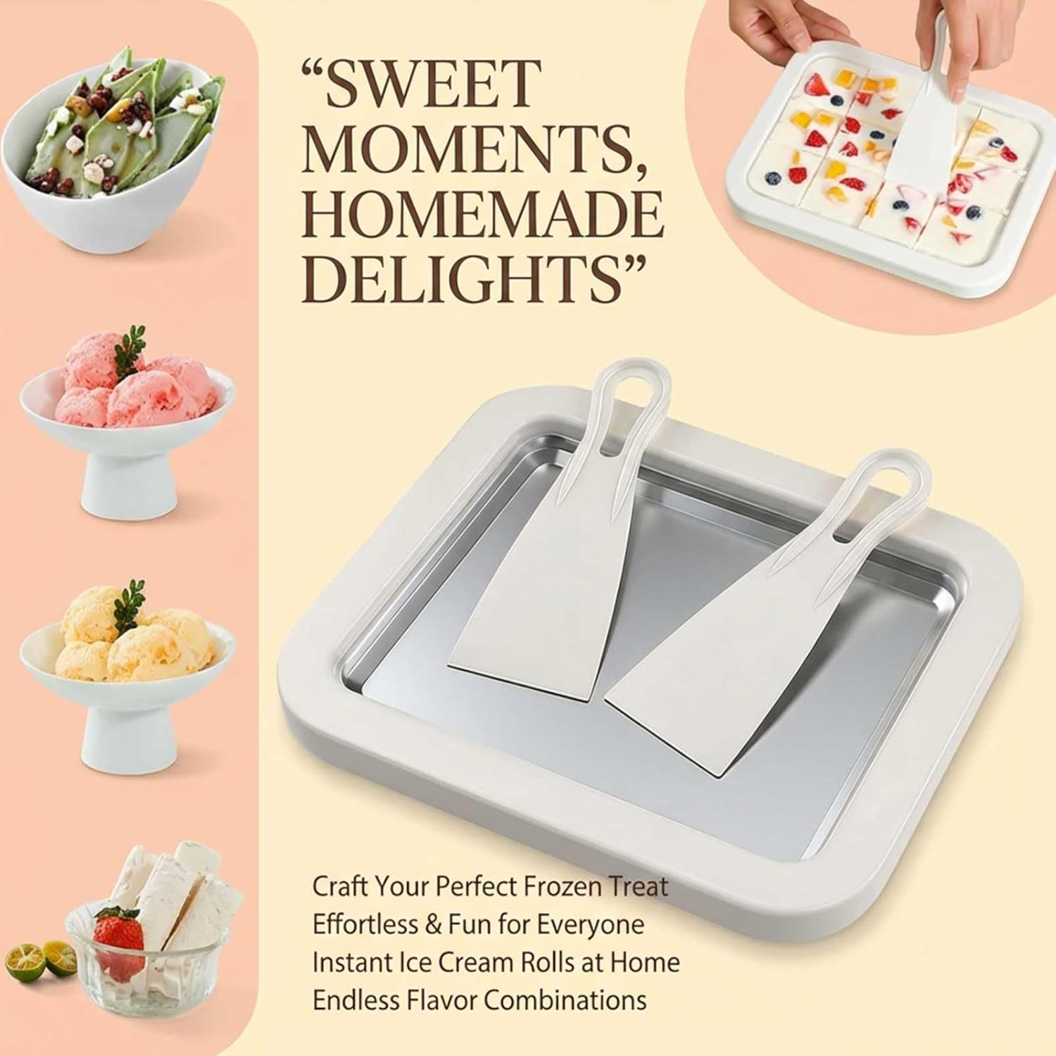 Ev Tipi Dondurma Yapma Tavası  - Rolled Ice Cream Machine Fried Plate incelemesi ve fiyatı